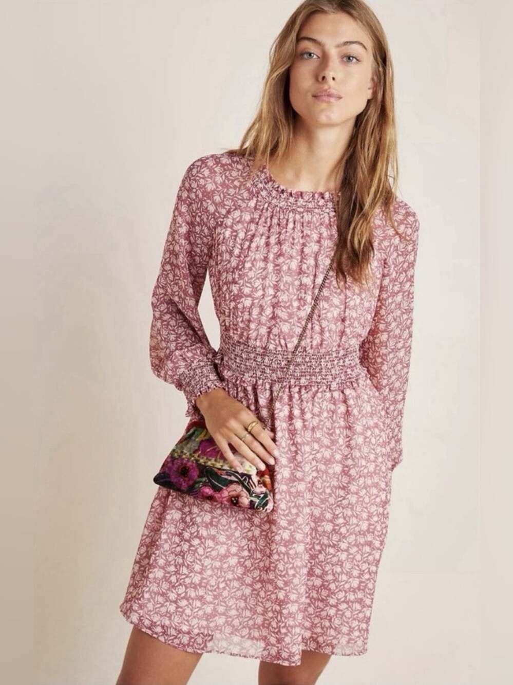 Gal Meets Glam Wimberly Floral Long Sleeve Fit Flare Dress 4 fall autumn